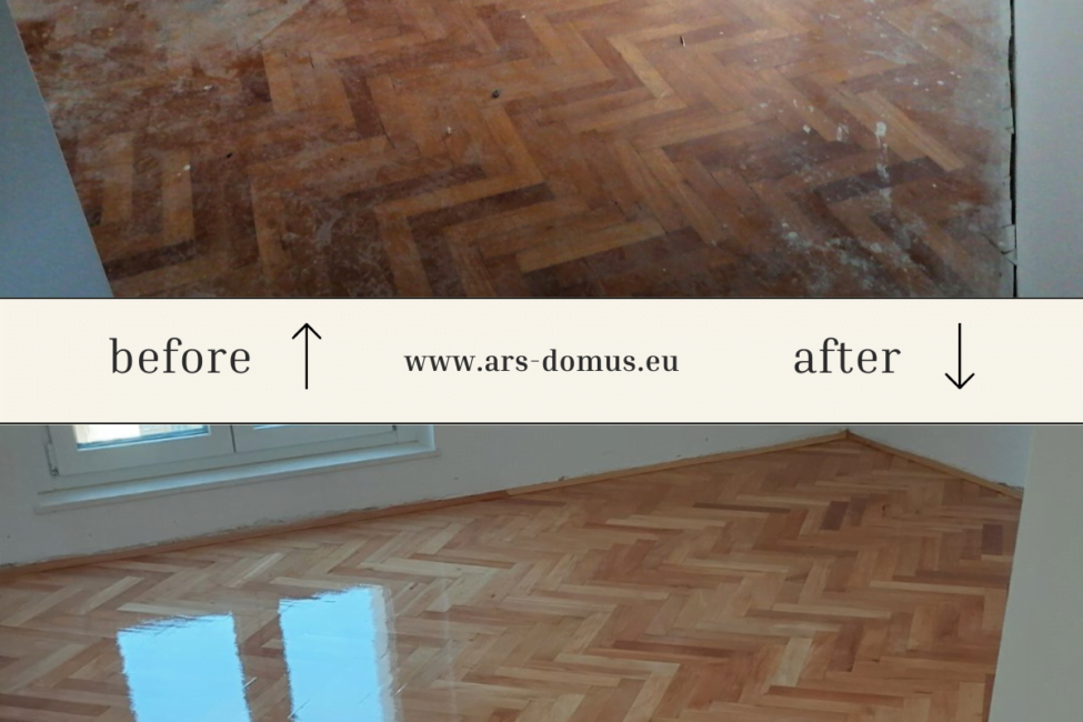 3 brušenje in lakiranje parketa cena